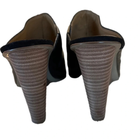 Nine West Salome Black Leather Slip On Mules Wedges Women's shoes Size 8 M - Picture 6 of 7